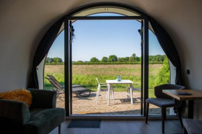 Tiny Natuurlodge Graspieper met vrij uitzicht over landerijen